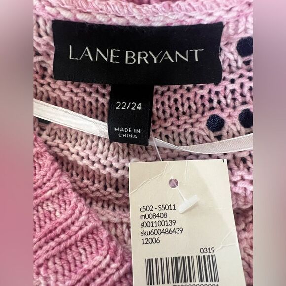 Lane Bryant pink  ombré open knit pull over sweater size 22/24 cozy feminine - Picture 4 of 7